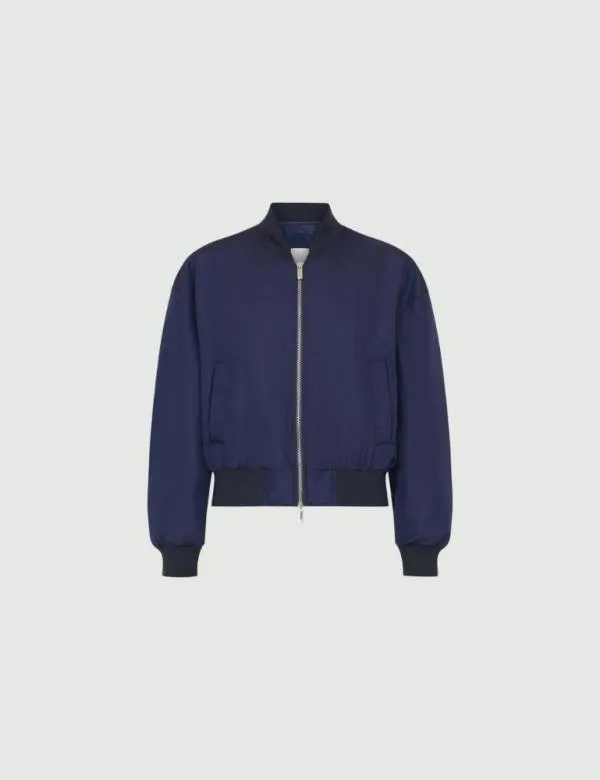 Marella Padded Coats Women Padded Bomber Jacket Midnightblue