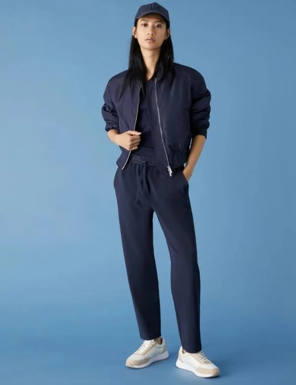 Marella Padded Coats Women Padded Bomber Jacket Midnightblue