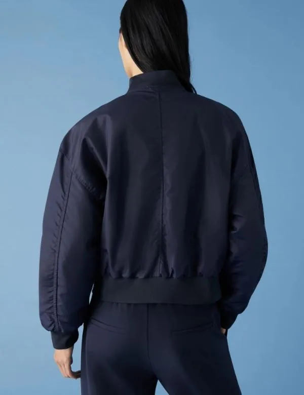 Marella Padded Coats Women Padded Bomber Jacket Midnightblue