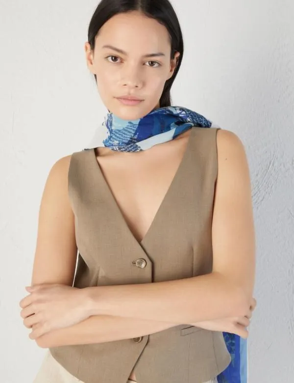 Marella Scarves And Foulard Women Patterned Stole Navy