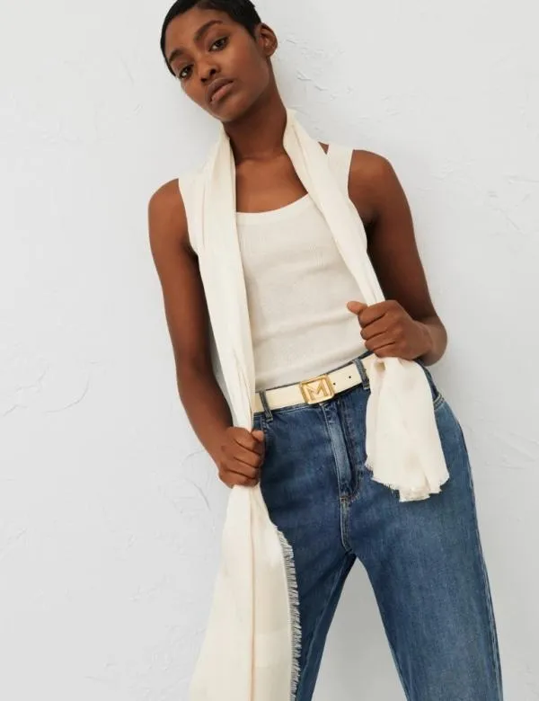 Marella Scarves And Foulard Women Sequinned Stole Ivory