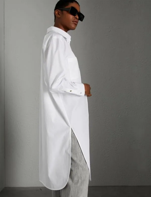 Marella Shirts Women Long Poplin Shirt White