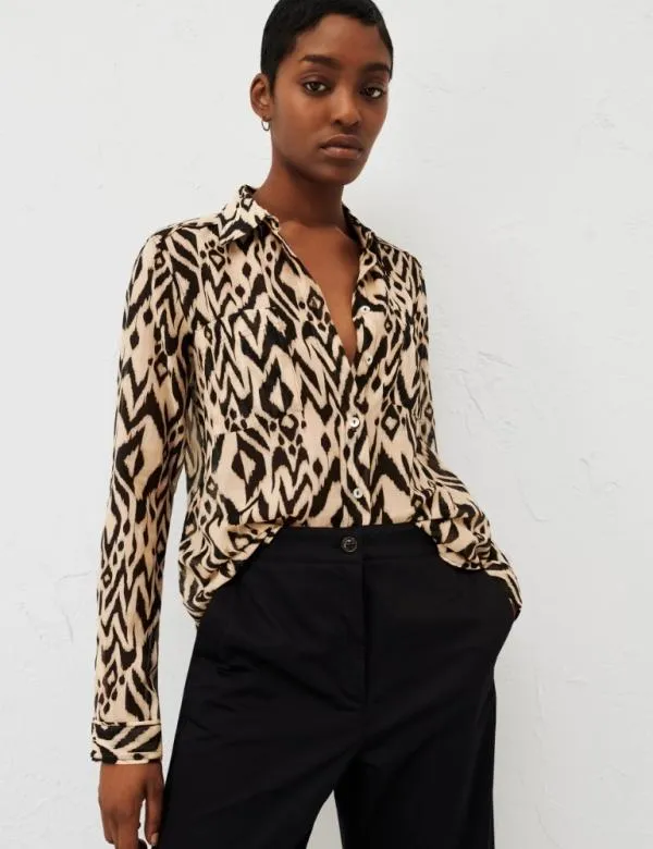 Marella Shirts Women Patterned Shirt Black