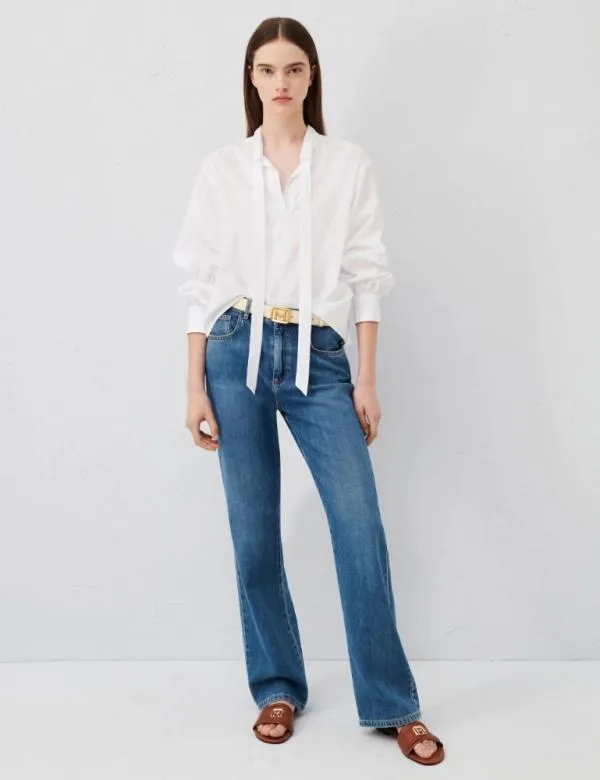 Marella Shirts Women Poplin Blouse Optical White