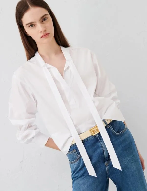 Marella Shirts Women Poplin Blouse Optical White