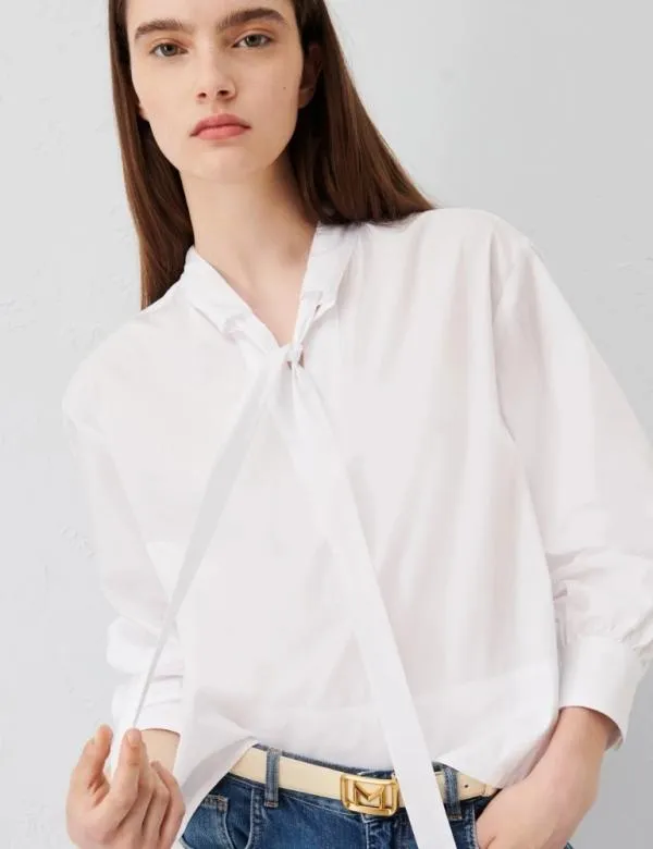 Marella Shirts Women Poplin Blouse Optical White