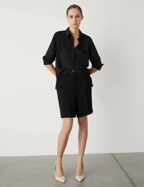 Marella Shirts Women Satin Shirt Black