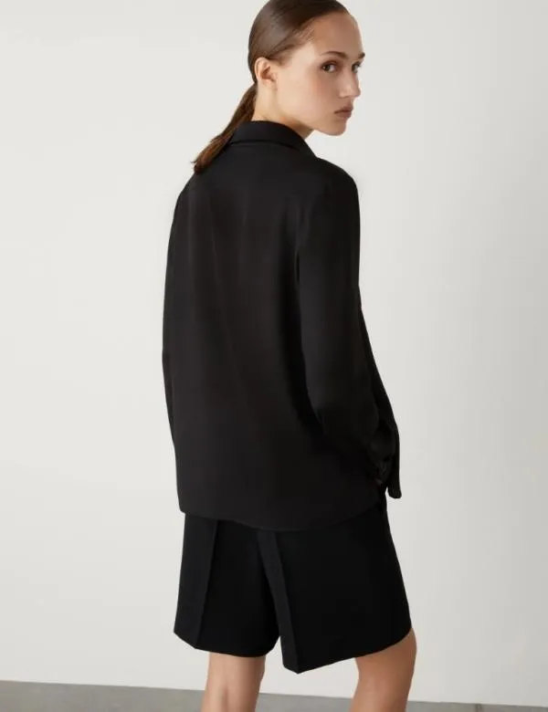 Marella Shirts Women Satin Shirt Black