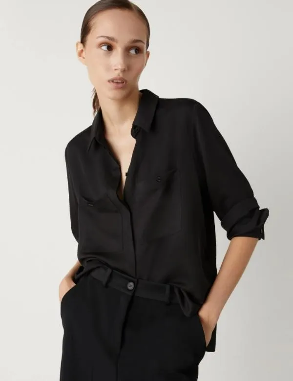 Marella Shirts Women Satin Shirt Black