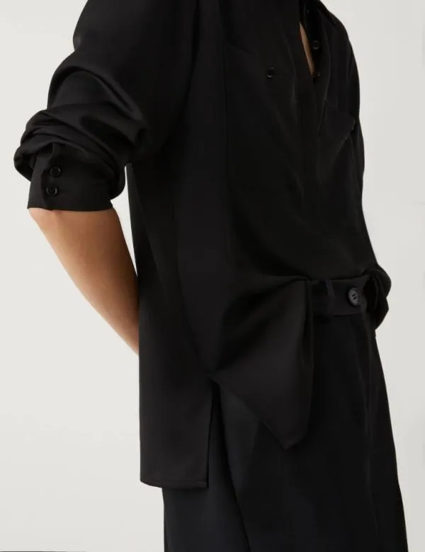 Marella Shirts Women Satin Shirt Black