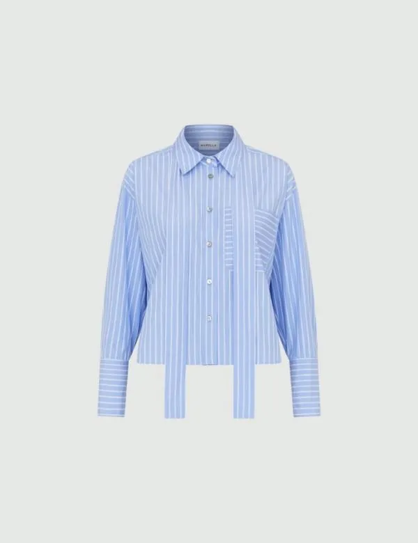 Marella Shirts Women Shirt With Removable Neckerchief Light Blue