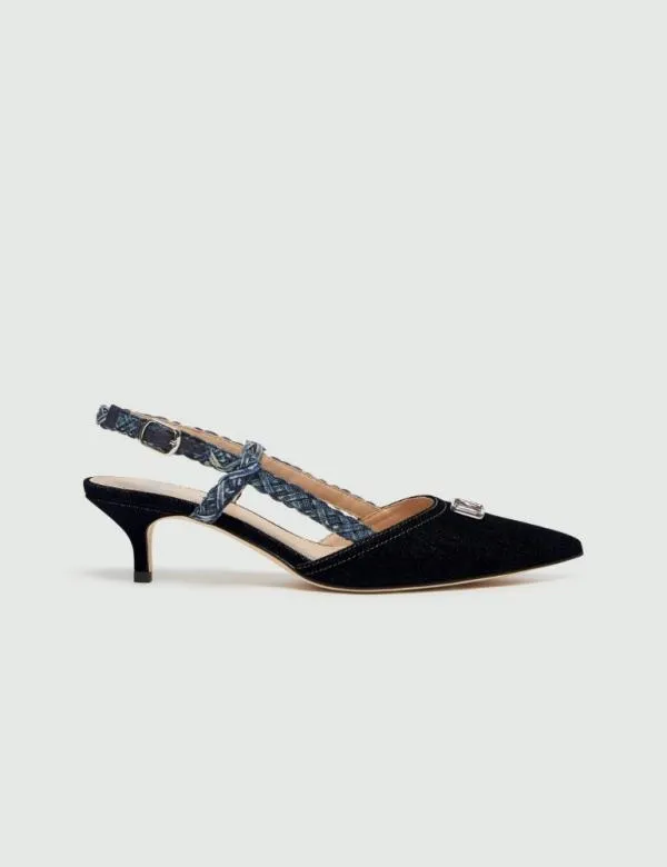 Marella Shoes Women Denim Slingbacks Navy