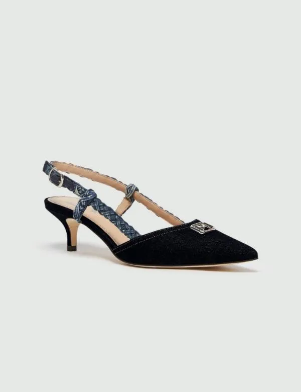 Marella Shoes Women Denim Slingbacks Navy