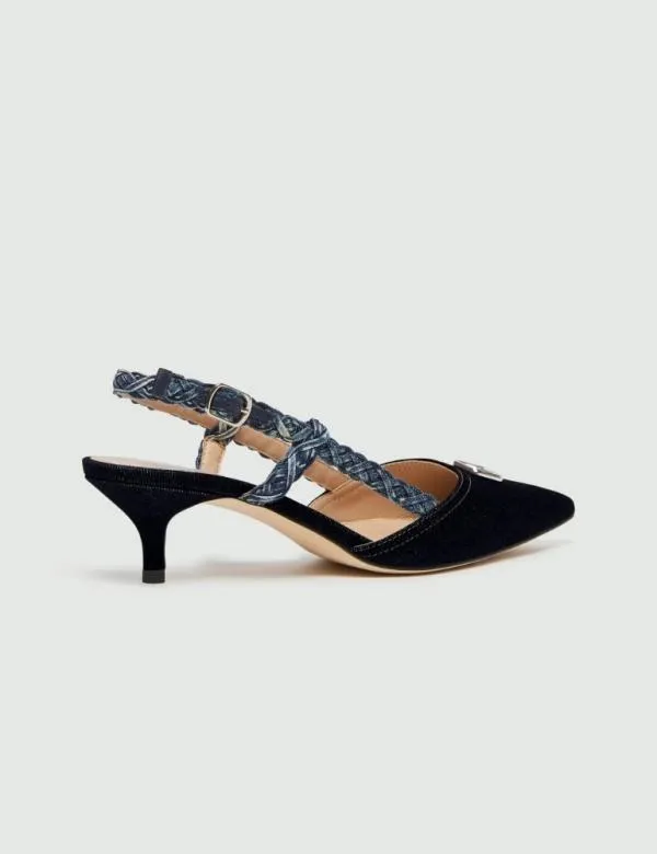 Marella Shoes Women Denim Slingbacks Navy