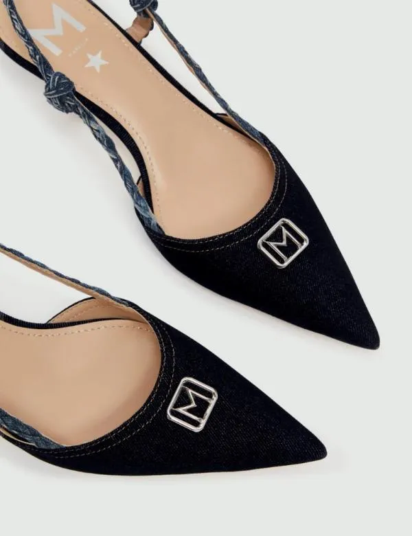 Marella Shoes Women Denim Slingbacks Navy