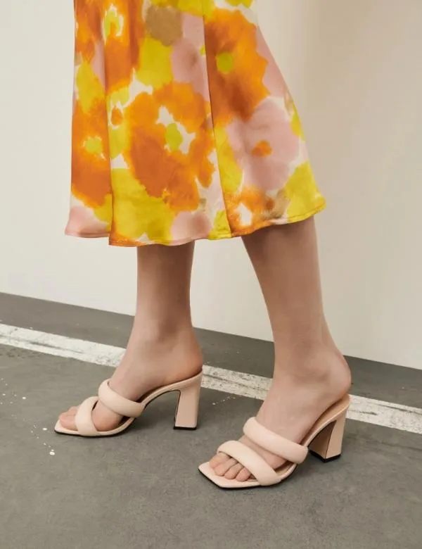Marella Shoes Women Leather Mules Pink