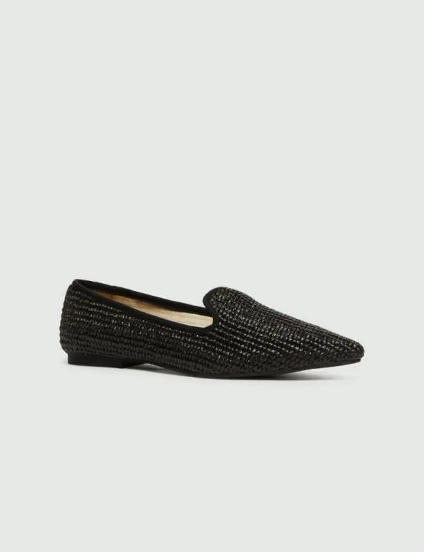 Marella Shoes Women Raffia Slippers Black