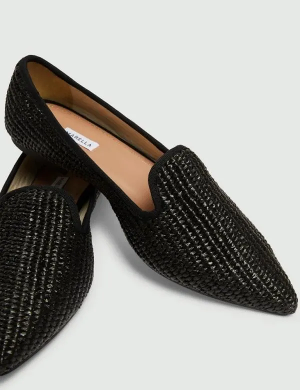 Marella Shoes Women Raffia Slippers Black