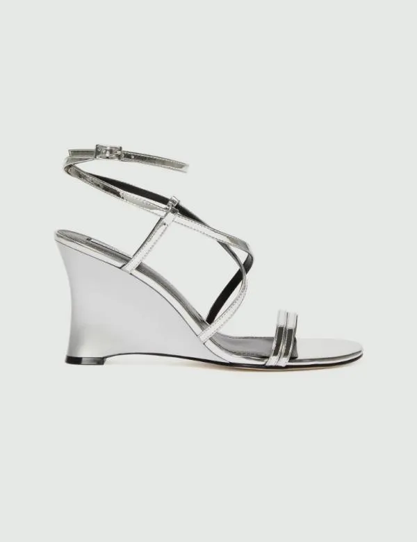 Marella Shoes Women Wedge Sandals Silver