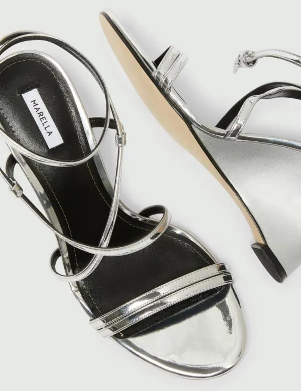 Marella Shoes Women Wedge Sandals Silver