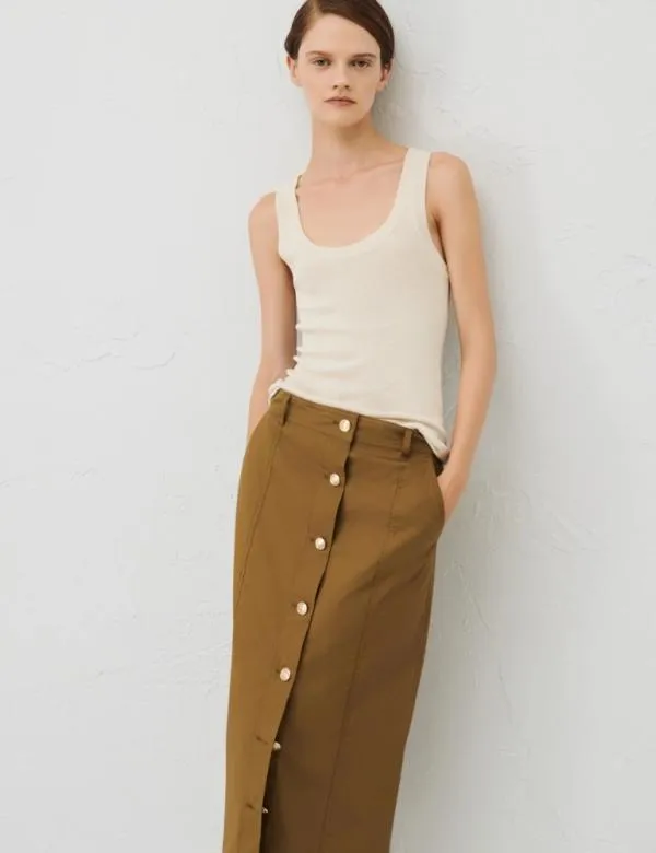 Marella Skirts Women Buttonup Skirt Olive