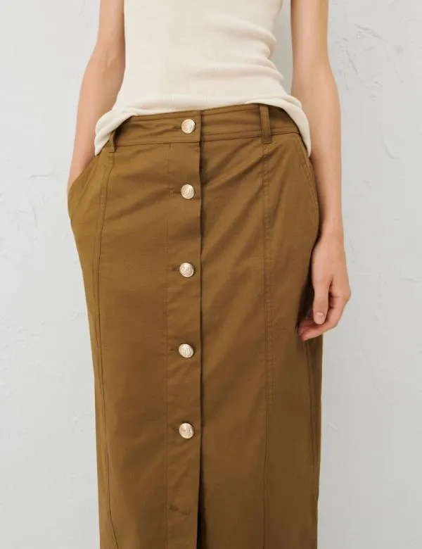 Marella Skirts Women Buttonup Skirt Olive