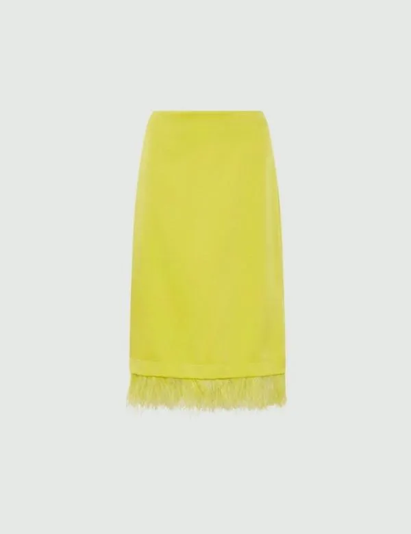 Marella Skirts Women Fringed Skirt Lime
