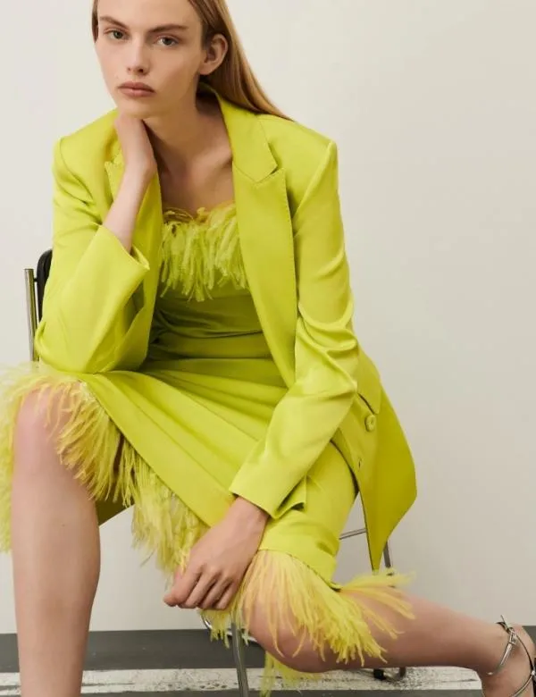 Marella Skirts Women Fringed Skirt Lime
