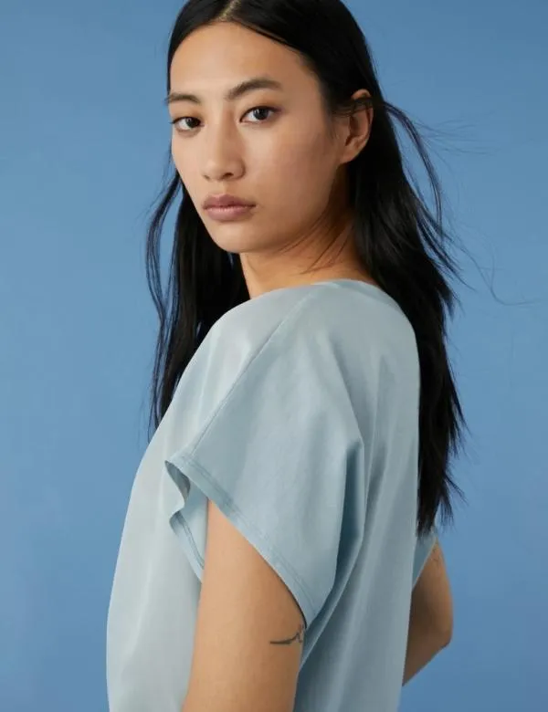 Marella Tops And TShirt Women Knotdetail Tshirt Skyblue