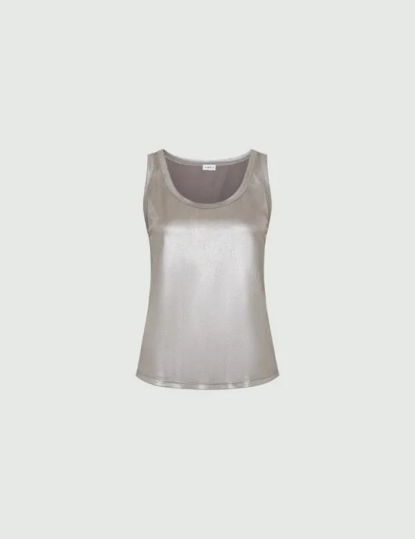 Marella Tops And TShirt Women Laminated Jersey Top Grey