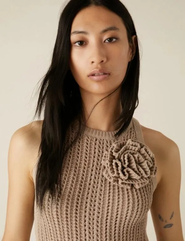 Marella Tops And TShirt Women Openworkknit Top Beige