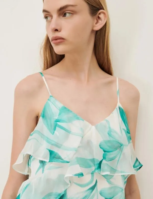 Marella Tops And TShirt Women Ruffle Top Emerald