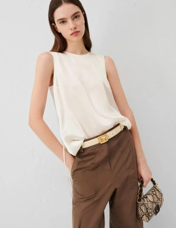 Marella Tops And TShirt Women Satin Top Wool White