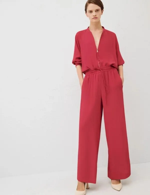Marella Trousers Women Drawstring Trousers Ruby