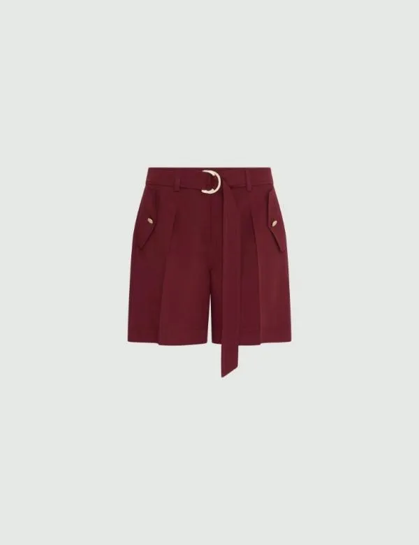 Marella Trousers Women Linenblend Shorts Bordeaux