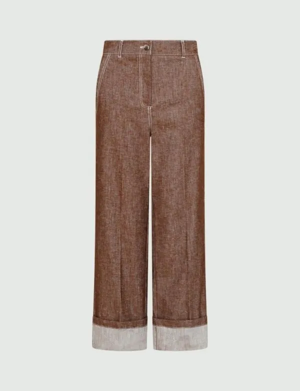 Marella Trousers Women Linenblend Trousers Brown