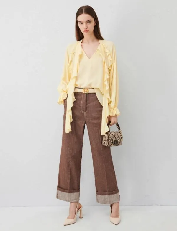 Marella Trousers Women Linenblend Trousers Brown