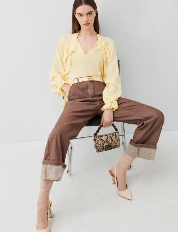 Marella Trousers Women Linenblend Trousers Brown