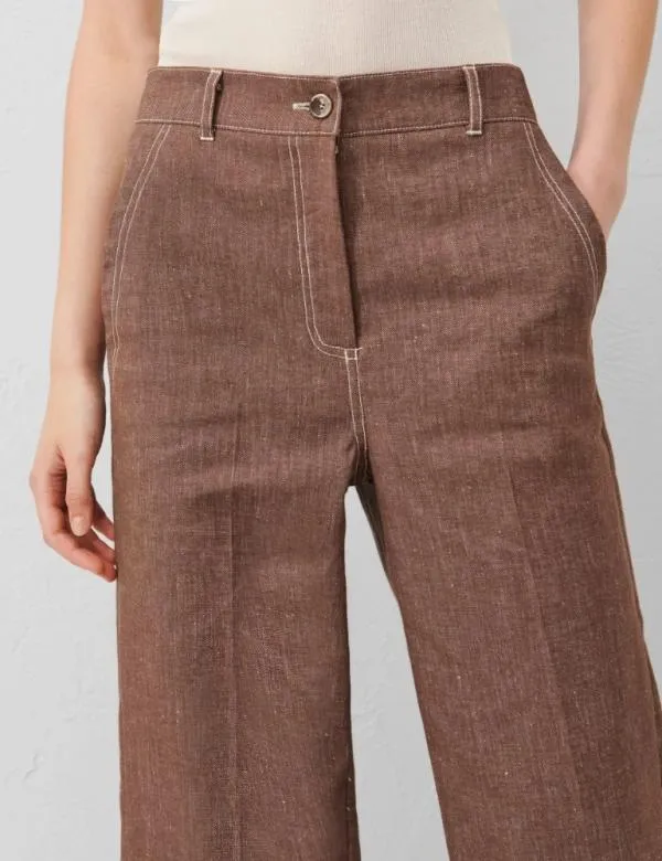 Marella Trousers Women Linenblend Trousers Brown