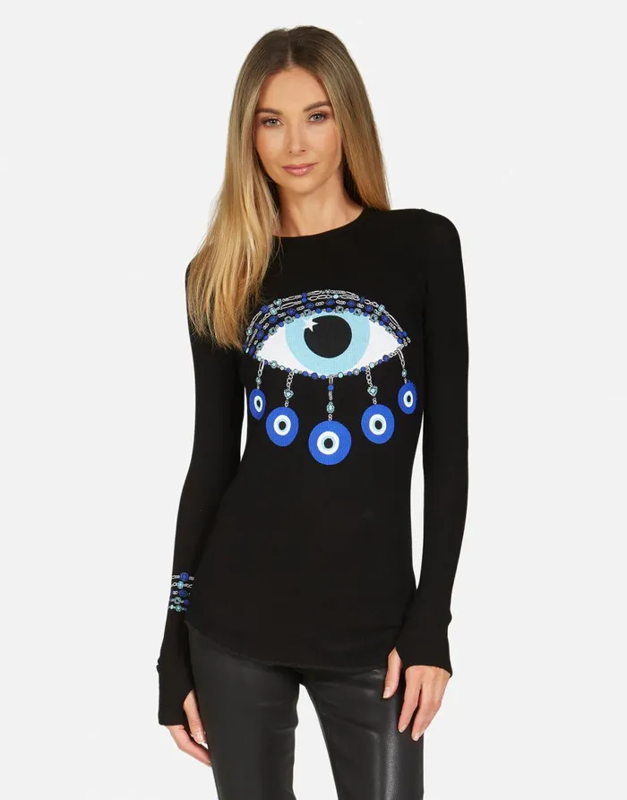 McKinley Chain Evil Eye Black Women039s Lauren Moshi Long Sleeve