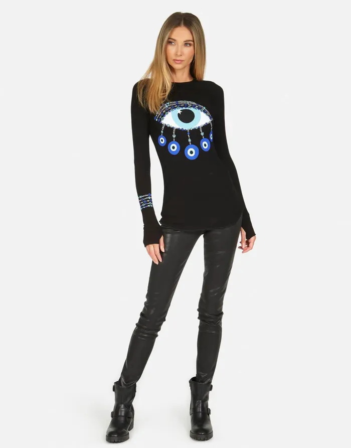 McKinley Chain Evil Eye Black Women039s Lauren Moshi Long Sleeve