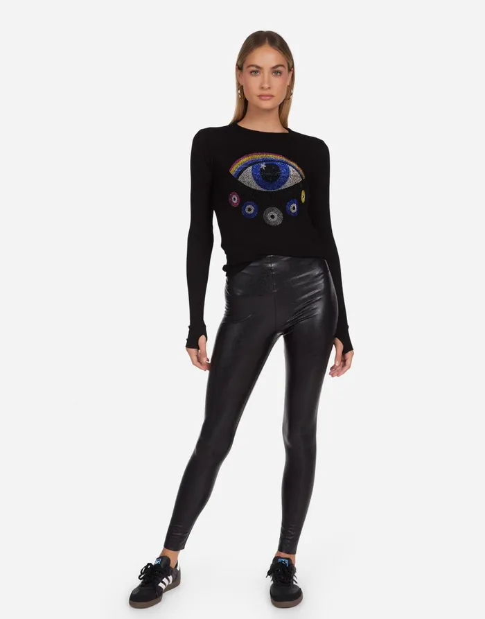 McKinley Crystal Rainbow Evil Eye Black Women039s Lauren Moshi Long Sleeve