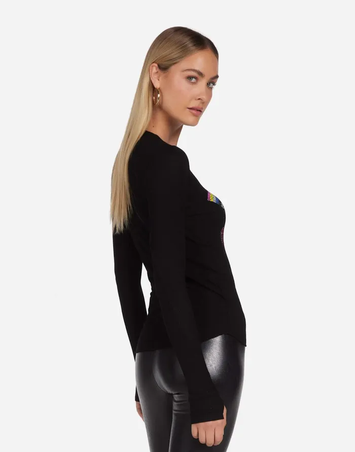McKinley Crystal Rainbow Evil Eye Black Women039s Lauren Moshi Long Sleeve