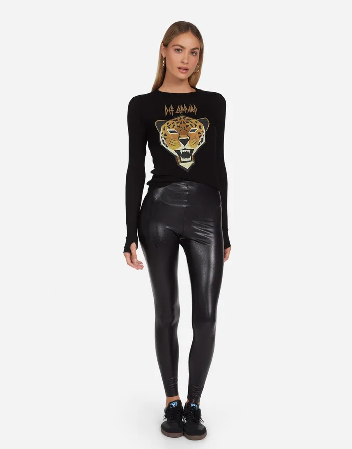McKinley Geometric Def Leppard Black Women039s Lauren Moshi Long Sleeve