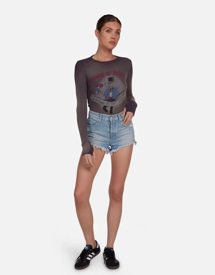 McKinley Guns N039 Roses Welcome To The Jungle Vintage Smoke Women039s Lauren Moshi Long Sleeve