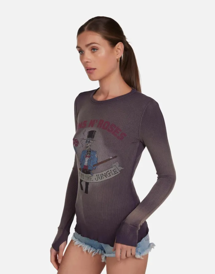 McKinley Guns N039 Roses Welcome To The Jungle Vintage Smoke Women039s Lauren Moshi Long Sleeve
