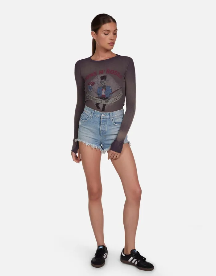 McKinley Guns N039 Roses Welcome To The Jungle Vintage Smoke Women039s Lauren Moshi Long Sleeve