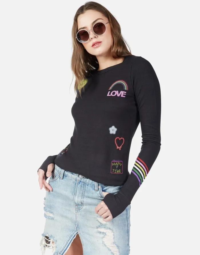 McKinley Neon Signs Onyx Women039s Lauren Moshi Long Sleeve