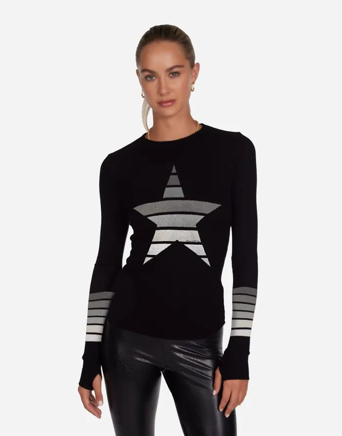 McKinley Ombre Star Black Women039s Lauren Moshi Long Sleeve