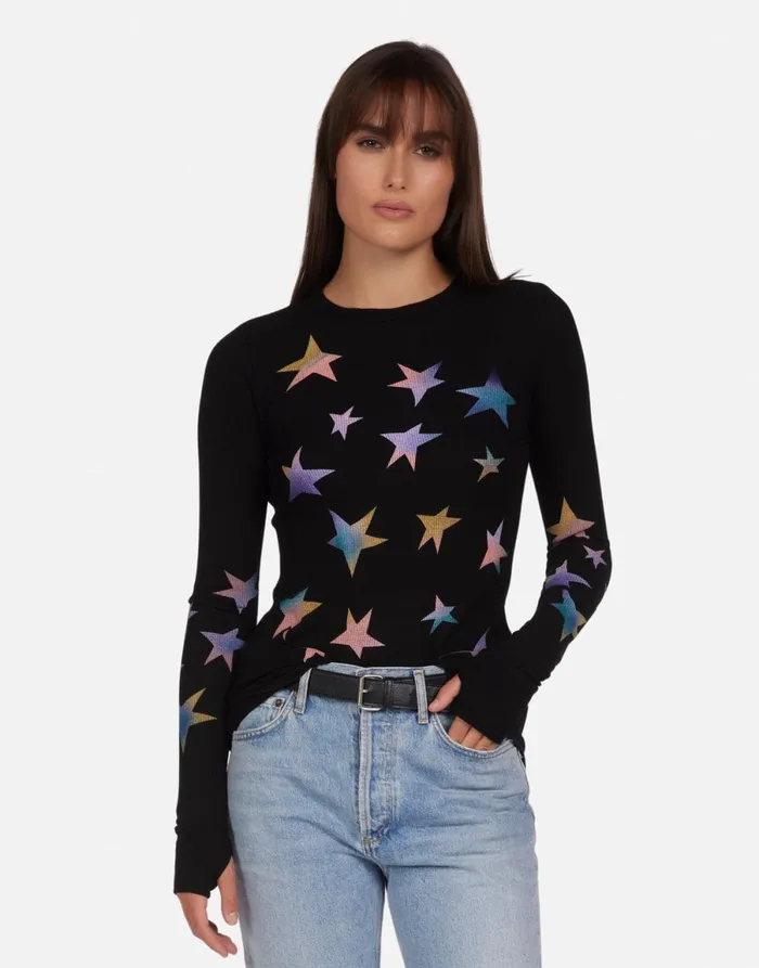 McKinley Rainbow Stars Black Women039s Lauren Moshi Long Sleeve